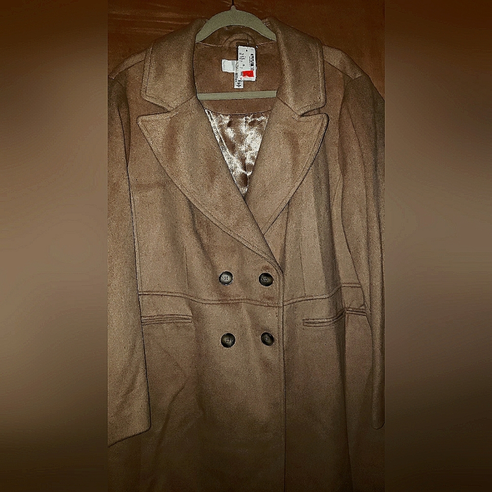 CANADIAN BRAND ADDITION ELLE NEW DOUBLE BREASTED COAT CAMEL 3X